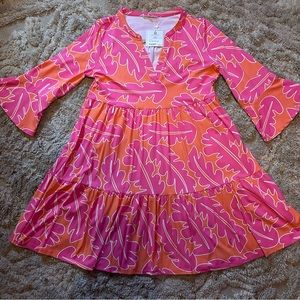 Orange and Pink Leaf Dress